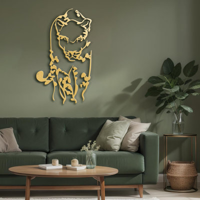 Léopard animaux minimaliste moderne abstrait décoration murale décoration murale en métal noir