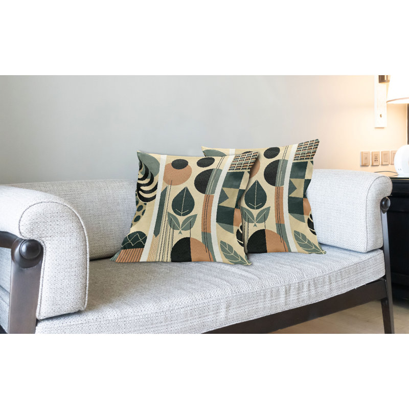 Coussin décoratif réversible en tissu, H 18 po x l 18 po, Carré