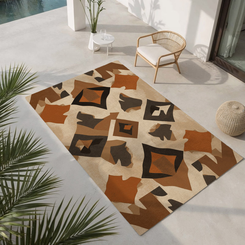 Terracotta Whispers Indoor And Outdoor Area Rug, Rectangle 4' x 6'