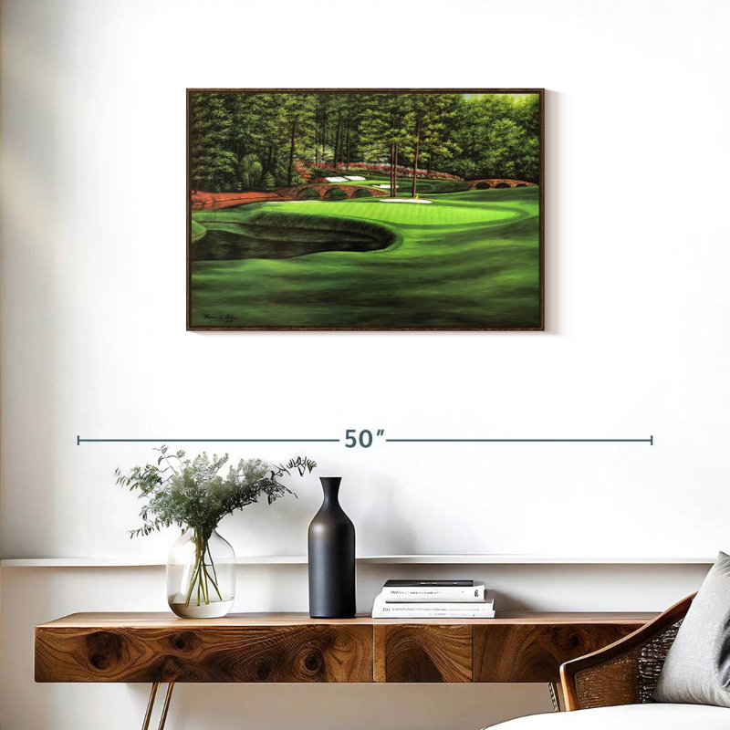 Augusta National 11th Hole I, Floating Frame Walnut, 31" X 21"