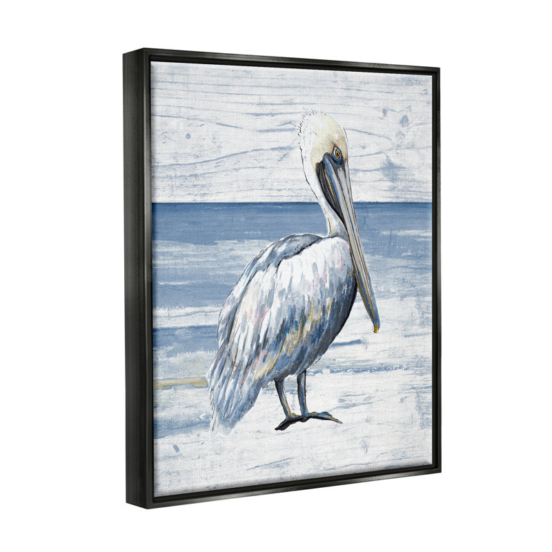 "Rustic Plank" par Pelican, H 21 po x l 17 po x P 1,7 po, Cadre flottant noir de jais