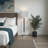 Patwin 60"H Floor Lamp, Nickel Metal & Grey Shade