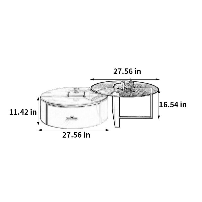 Table basse ronde moderne et luxueuse