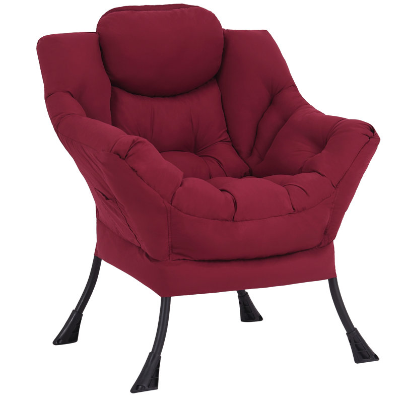 Fauteuil paresseux et rembourré Abramson, Bourgogne - coton simple, Non