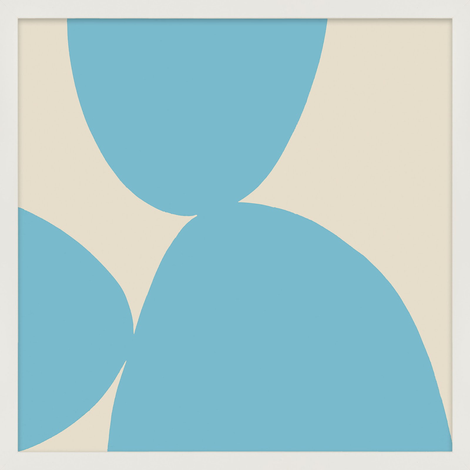 Blue Ink 1 by Lee Lessem, White Framed, 44" H x 44" W x 1.25" D