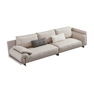 Canapé en cuir véritable 120,5 po
