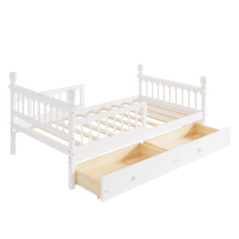 Lit plateforme pour enfant Sawyer, Lit simple, Blanc