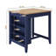Ensemble de salle à manger 3 pièces de style transitionnel avec 3 tablettes de rangement ouvertes pour petits espaces, coin repas-688189132-688085830
