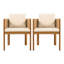 Chaises de salle à manger en bois d'acacia avec corde et coussins Gariepy-114239738