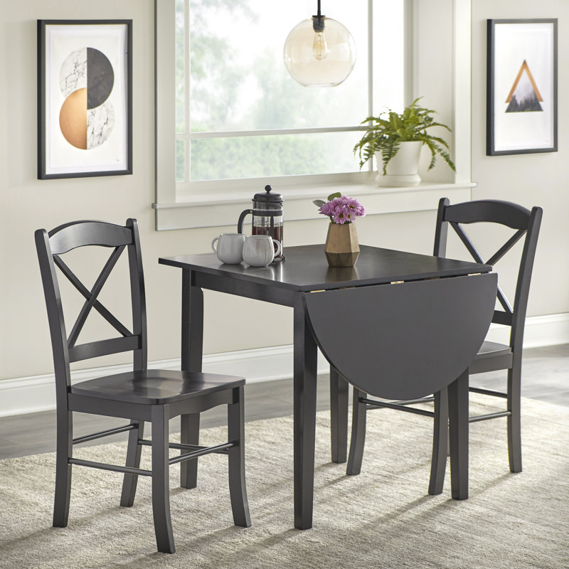 Castellon 2 - Person Four Leg Dining Set, Black