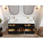 Meuble-lavabo double flottant 60 po avec dessus Roswell-101466529