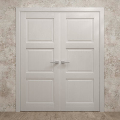 Portes doubles intérieures intérieures | Ego 5010 | Cadre de panneau intérieur en bois massif | Portes modernes pour placard