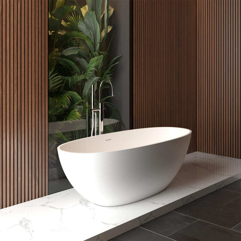 Deco 65'' x 29.5'' Soaking Solid Surface Bathtub