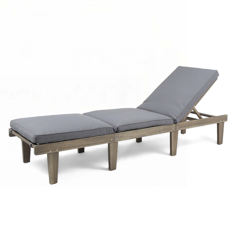 Chaise longue d'extérieur avec coussin