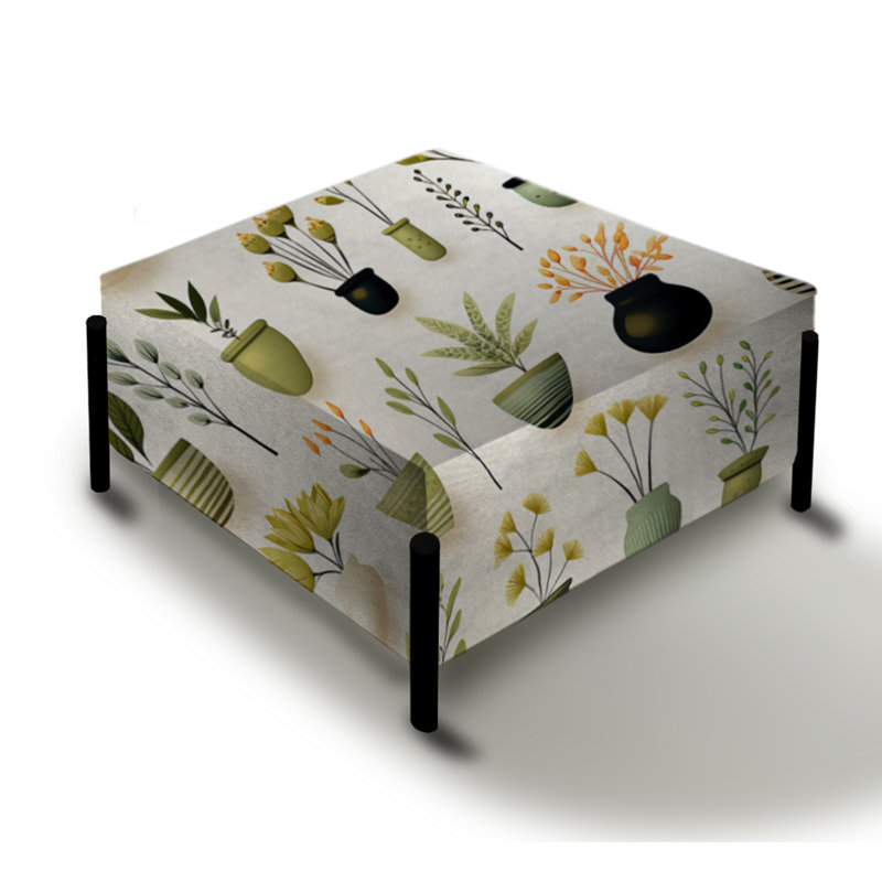 Minimalist Garden - Botanical Large Square Ottoman