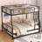 Full XL Over Queen Metal Bunk Bed with Trundle-1253200486