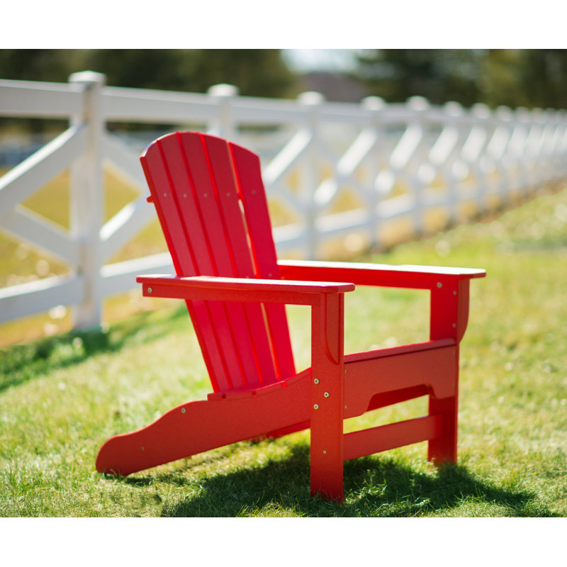 Chaise Adirondack en plastique / résine Willene, Rouge vif