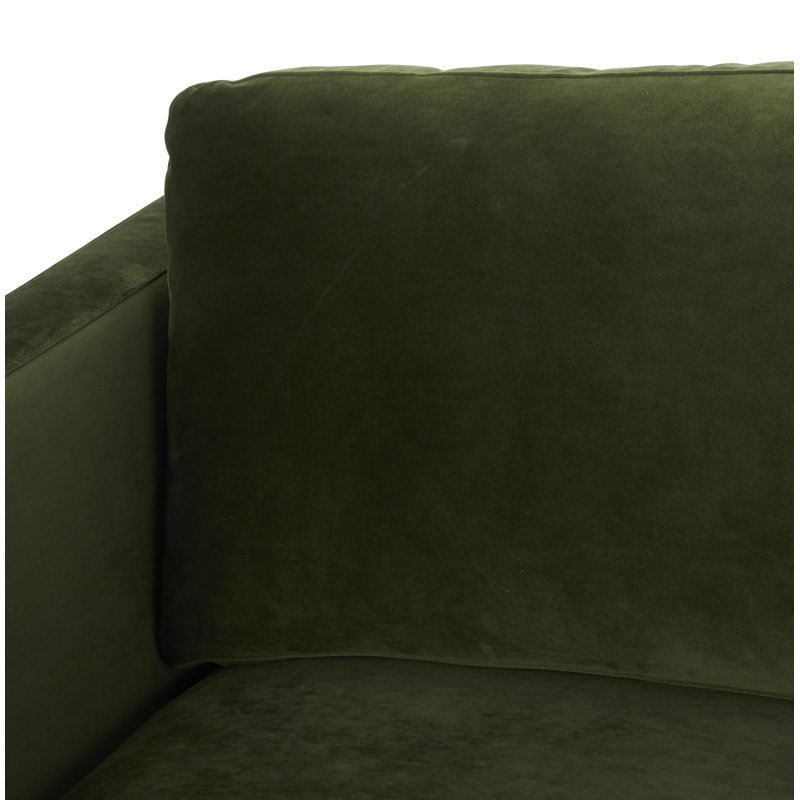 Canapé rembourré 100 po Fleetwood, Velours vert tweed