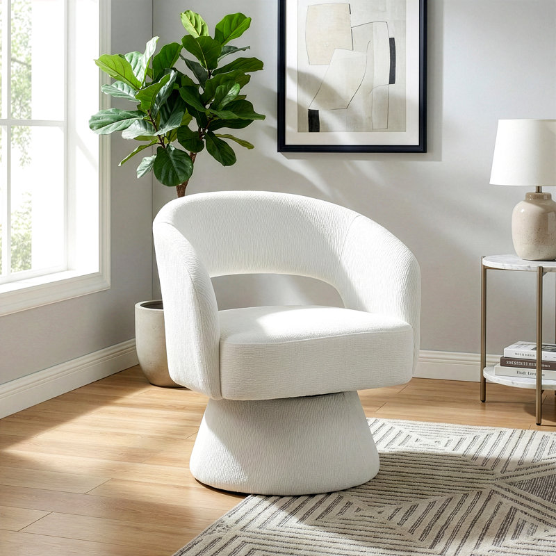 Fauteuil d'appoint en velours côtelé Wakia, Velours côtelé blanc