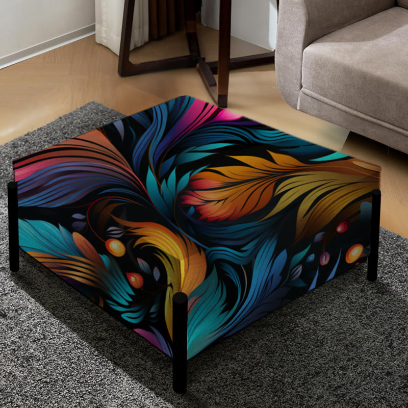 Eclectic Nomad Boho Pattern - Paisley Large Square Ottoman