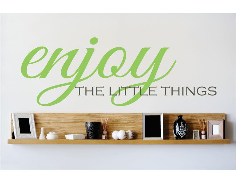 Décalcomanie murale « little things », H 8 po x l 30 po x P 0,16 po, Gris / Vert