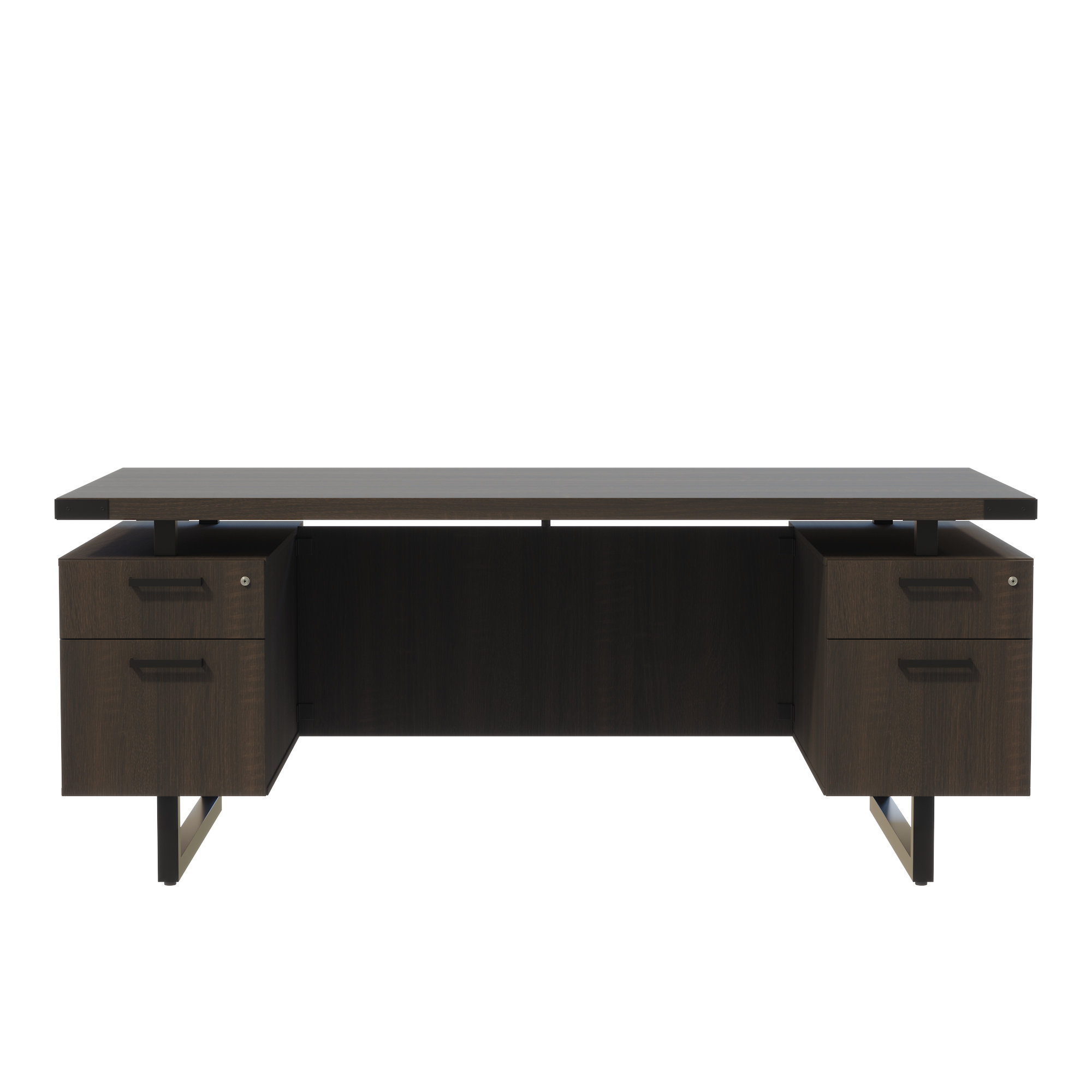 Safco Products Mirella Free Standing Desk With Dual Storage Pedestals