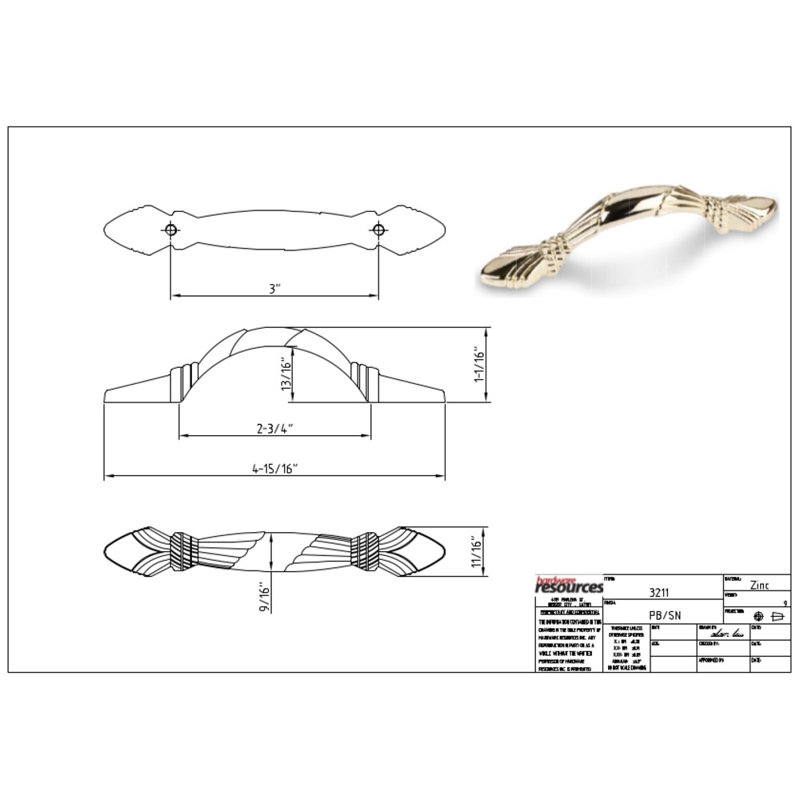 Capri 3" Center to Center Arch Pull