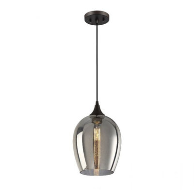 Mini-luminaire 1 lumière Meridian en bronze huilé