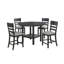Table de salle à manger haute, couleur noir anthracite, placage de bois, avec plateau tournant intégré (1 pièce)