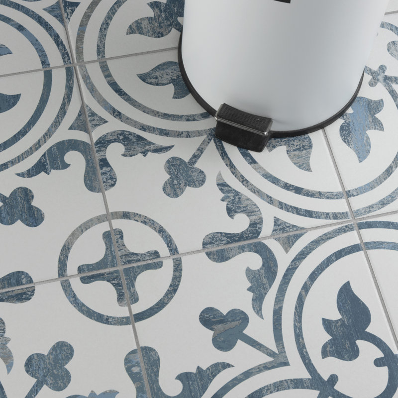 Carreau de porcelaine à motif de mur et de sol 10 po x 10 po Cassis Arte, Bleu