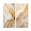 Or et blanc rivière de marbre - ensemble de 2 reproductions d'art mural en métal-169215548