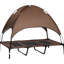 Lit de camp d'extérieur pour chien avec structure surélevée et auvent - Lit pour animal de compagnie de 48 pouces pour camping, tissu respirant, portatif, grand format, grand lit de camping, respirant, adapté