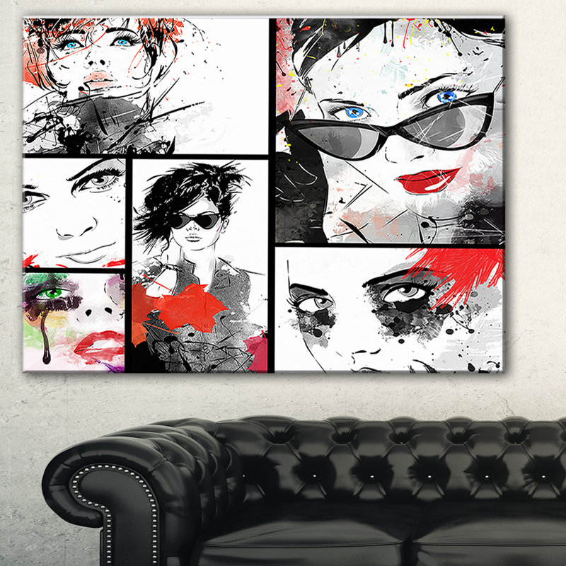 «Beautiful Face Collage», peinture, H 30 po x l 40 po x P 1,5 po, H 36 po x l 46 po x P 1,5 po