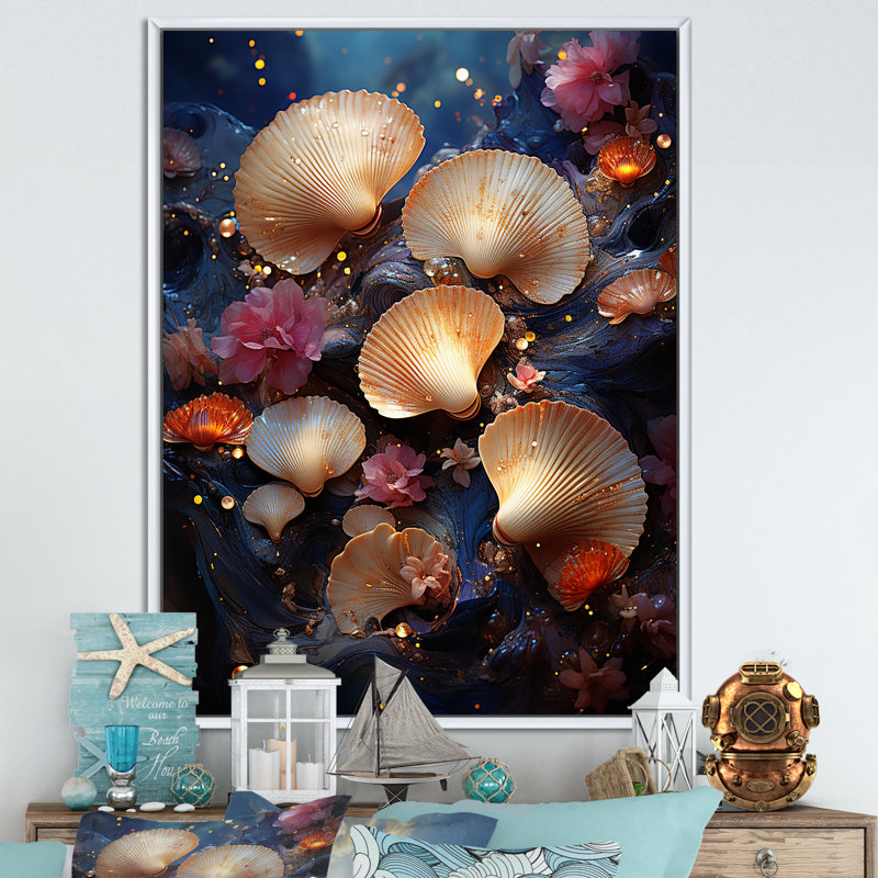 «Bold Brushstrokes Of  On Beach II», reproduction sur toile, H 20 po x l 12 po x P 1 po, Cadre flottant blanc