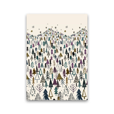 Trees Forest Night Purple - Print