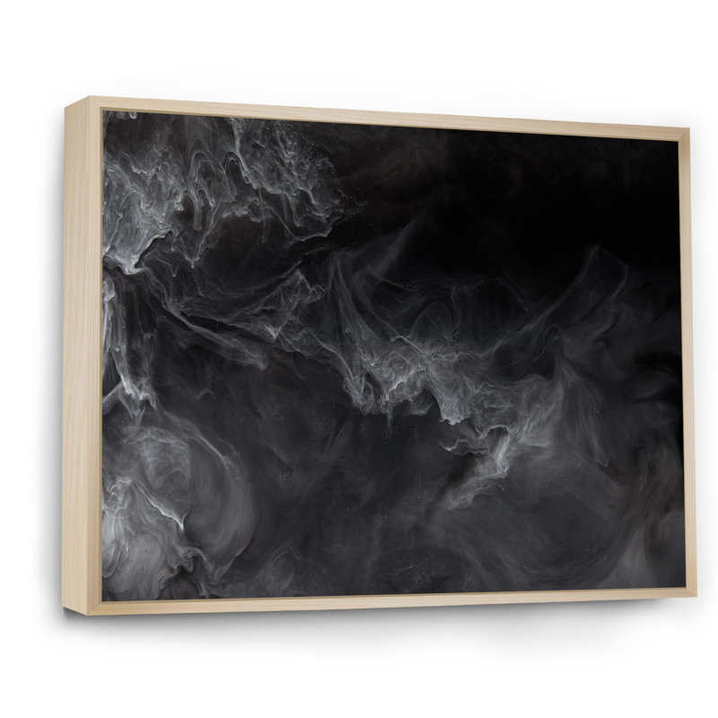 Encre liquide noire et grise mixte - décoration murale moderne en toile