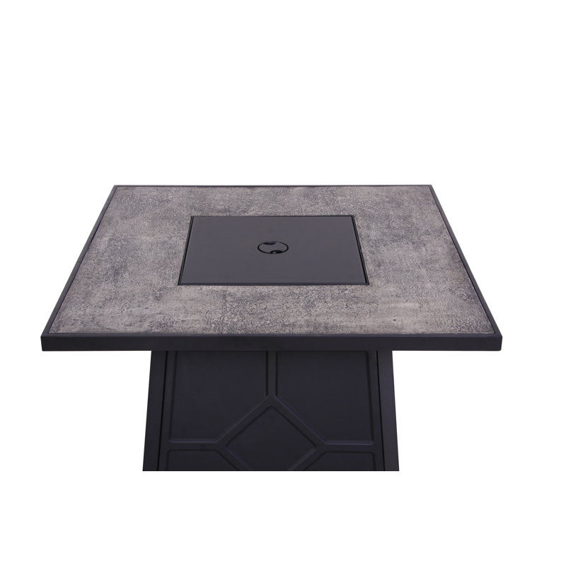 32-Inch Square Stone Gas Fire Pit Table