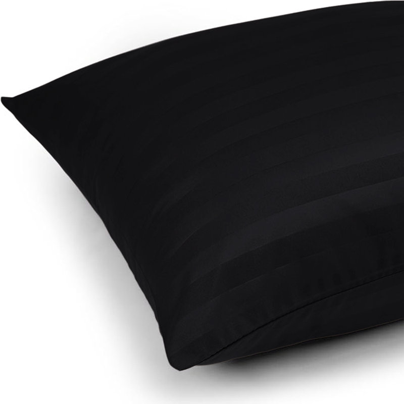 Aspire Homeware Ultra Soft & Breathable Microfiber Striped Pillowcase (Pack Of 2), Black