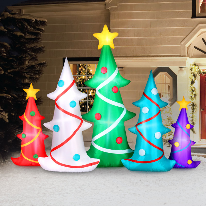 9 pi. Arbre de Noël coloré gonflable