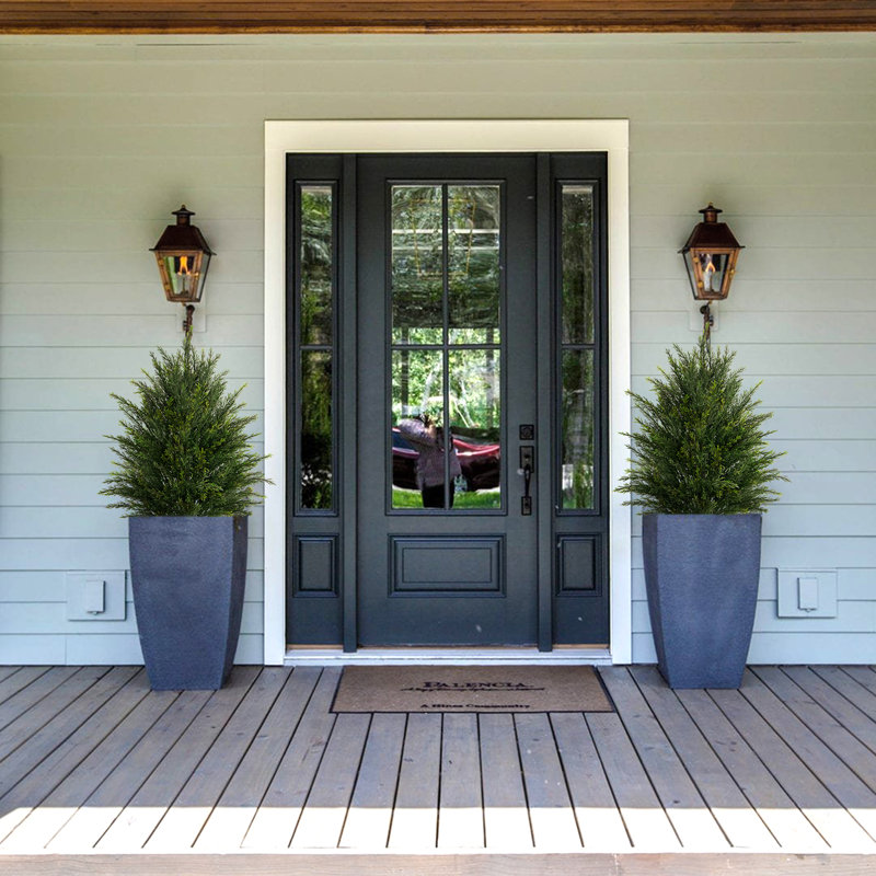 Cute Artificial  Cedar Potted Plant, 2, 25.2" H x 15.7" W x 15.7" D
