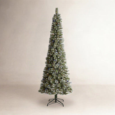 Leilonie Flocked Pre-Lit Pine Christmas Tree