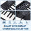 Contrôleur de clavier USB USB 25 touches - clavier portable compact avec 8 Pads sensibles à la vitesse, 8 boutons affectables, affichage OLED, midi sans fil, transposition de demi-tons, commutateur de vitesse - noir
