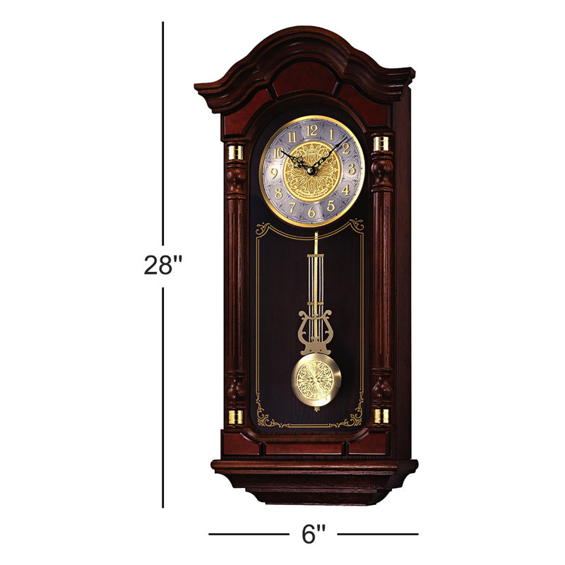 QXH004BLH Pendulum Wall Clock, Brown