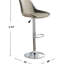 2 tabourets de bar modernes réglables 2 gris avec base et cuir ciré, de chaises