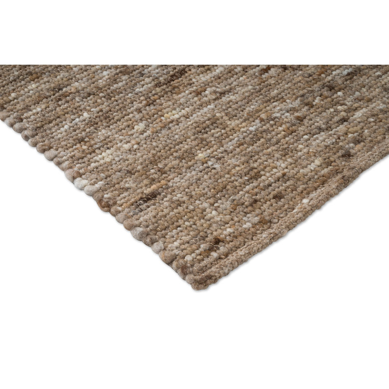 Sober Hand Woven Wool Area Rug, Soft Brown, Rectangle 8'2 x 11'6