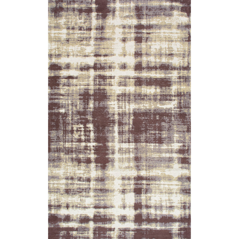 Tapis taupe abstrait Alderamin, Rectangle 5 pi x 8 pi