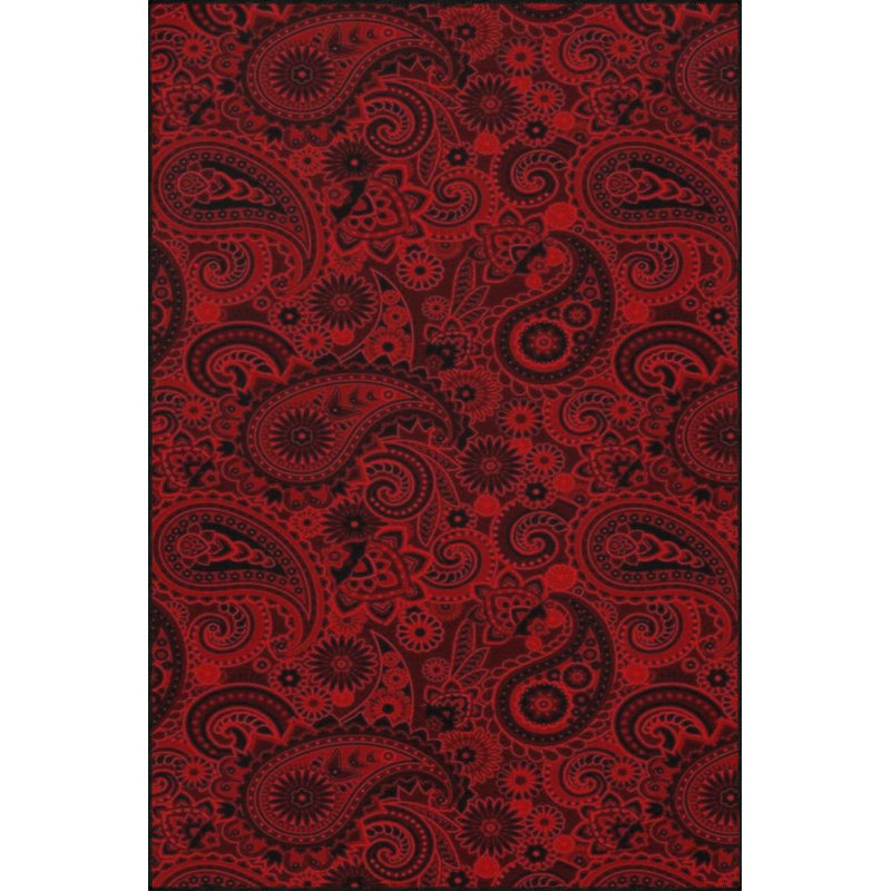 Tapis décoratif à motif floral lavable à motif floral rouge, Sous-tapis rectangulaire 4 pi 7 po x 6 pi 7 po inc