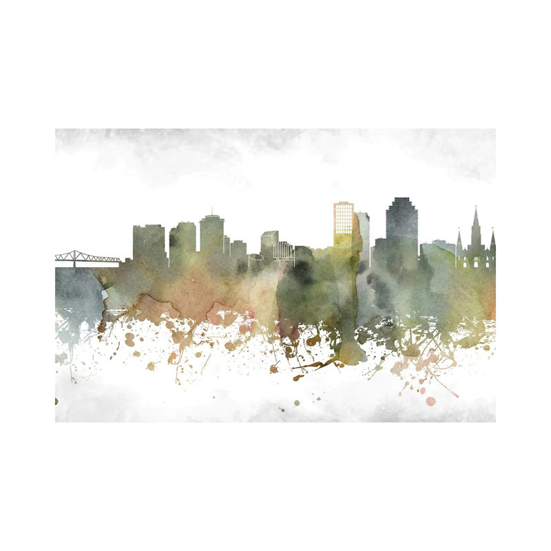New Orleans Skyline by WallDecorAddict - Wrapped Canvas Gallery-Wrapped Canvas Giclée, 20.32cm H x 30.48cm W x 1.91cm D