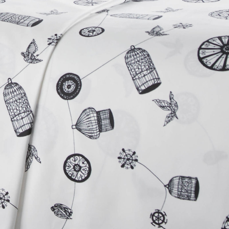 Ensemble de draps Songbird, Ensemble de draps pour lit simple TG + 1 drap-hous, Blanc