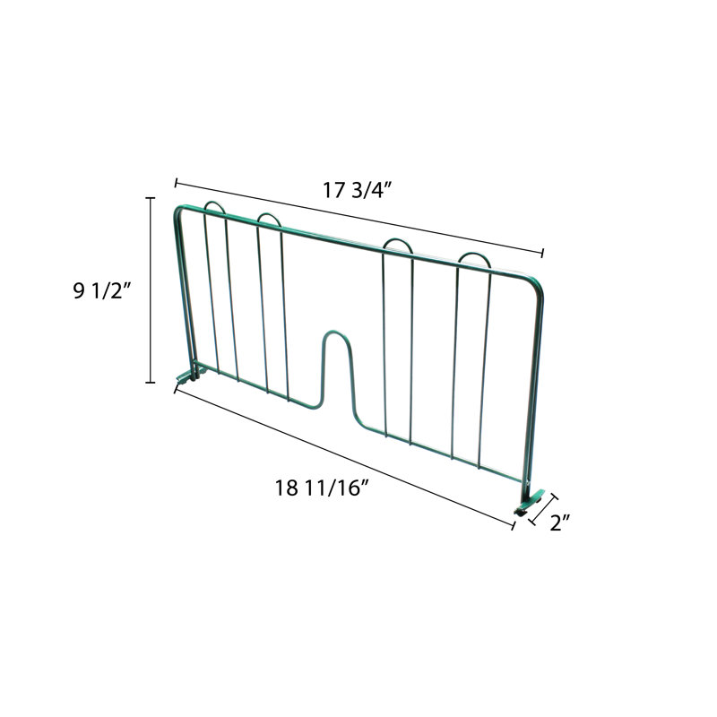 Séparateur de tablettes à pression, Époxy vert, H 9,38 po x l 2,13 po x P 18,44 po